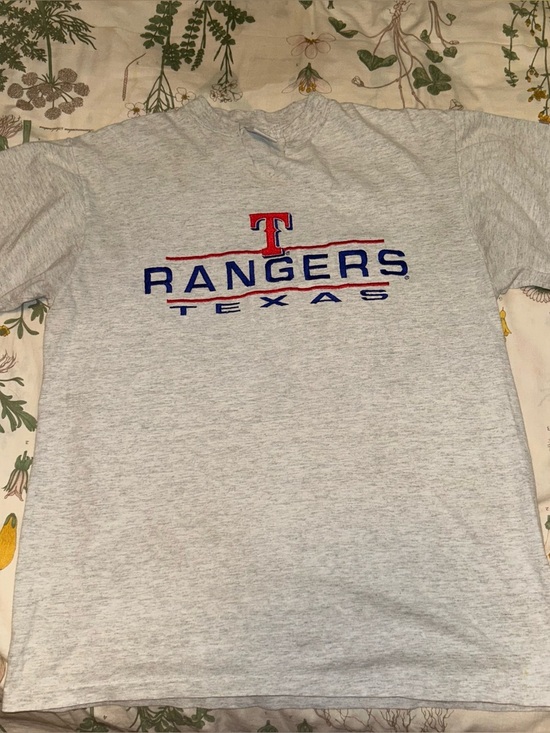 LOGO 7 Tops - LOGO 7 Gray Tee Texas rangers shirt